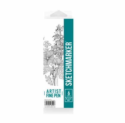 Набор капиллярных ручек Sketchmarker Artist fine pen Black 6цв Набор капиллярных ручек Sketchmarker Artist fine pen Black 6цв