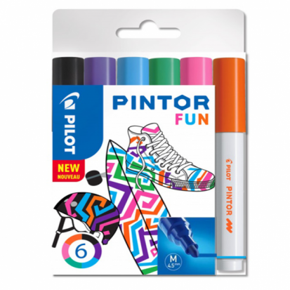 Маркеры "Pintor" Fun 1,4мм, толщина линии 4,5мм, 6 цветов