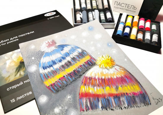 Пастель художественная, 12 цветов, картон. упак.