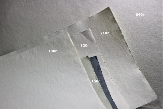 Бумага для акварели в листах "Khadi", 35*70см 320г 100% хлопок, Rough / Torchon, панорама