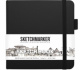 Блокнот для зарисовок Sketchmarker 140г/кв.м 12*12см 80л твердая обложка Черный sela25