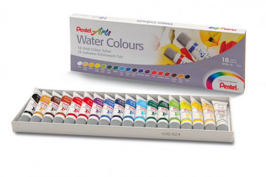 Акварель Pentel Water Colours, 18 цветов sela