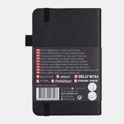 Скетчбук 9x14 см, 140г/м2, 80л, твердая обложка, кремово-белые листы 