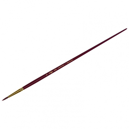 Кисть художественная "Вернисаж", синтетика бордовая, круглая, длинная ручка №10 sela25