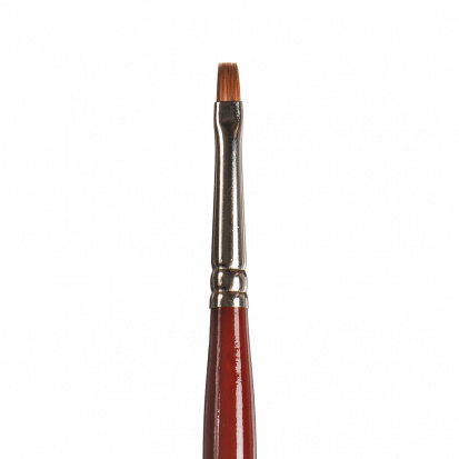 Кисть колонок плоский короткая ручка "dK23R" №4 для дизайна ногтей 