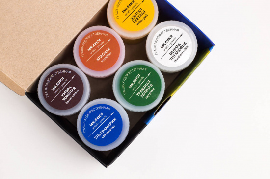 Гуашь, набор 6 цветов по 40 мл Гуашь, набор 6 цветов по 40 мл