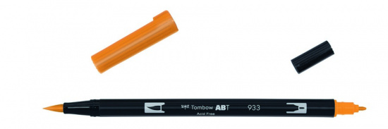 Маркер-кисть "Abt Dual Brush Pen" 933 оранжевый
