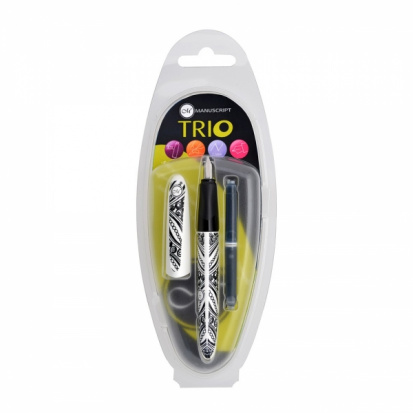 Ручка перьевая Trio "Italic" 1,1 мм (3 дизайна) блистер
