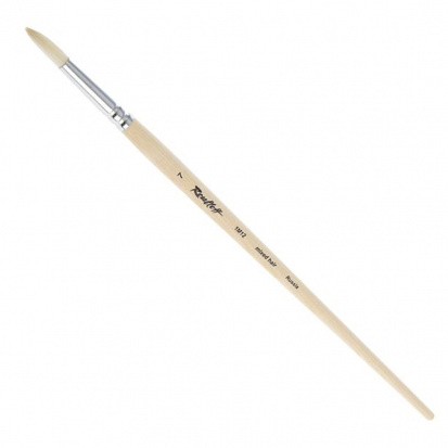 Кисть синтетика+щетина, круглая, длинная ручка "1M12" №7, для масла, акрила, гуаши, темперы