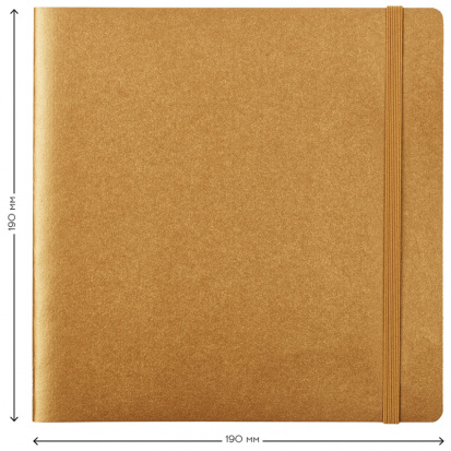 Скетчбук для акварели 20л., 190*190 Greenwich Line, золотой, 200г/м2, на резинке