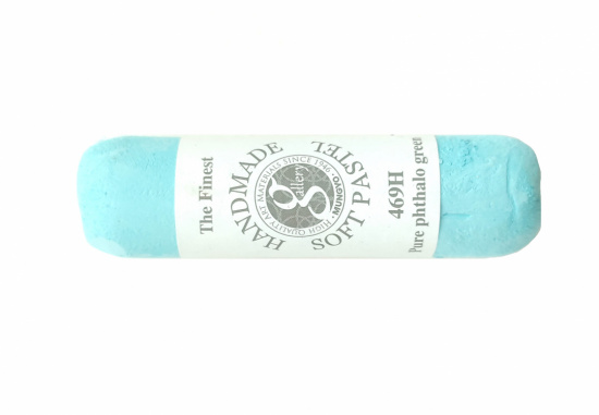 Пастель сухая мягкая круглая ручной работы №469, чистый фталовый зеленый