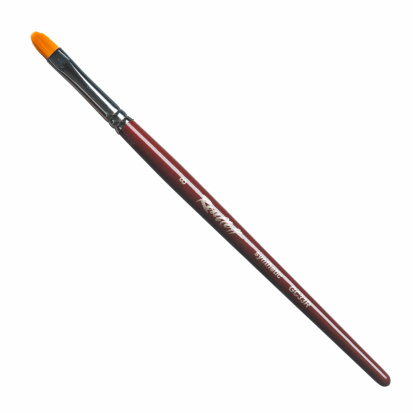 Кисть синтетика овальная короткая ручка "GC33R" №8 для дизайна ногтей