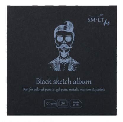 Альбом "Layflat Black", 170г/м2, 14х14см, 32л, черная бумага 