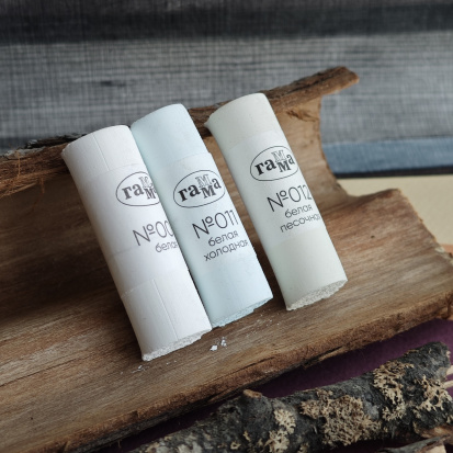 Пастель художественная, 3 белых оттенка