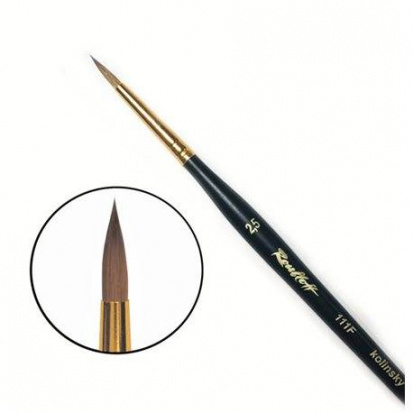 Кисть колонок круглая короткая ручка "111F " №2,5 для акварели