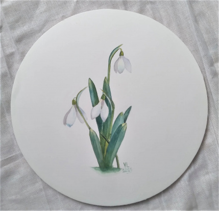 Скетчбук-круглый для акв, синий, 300 г/м2, (250х250мм), хлопок 50%, среднезернистая, 20л