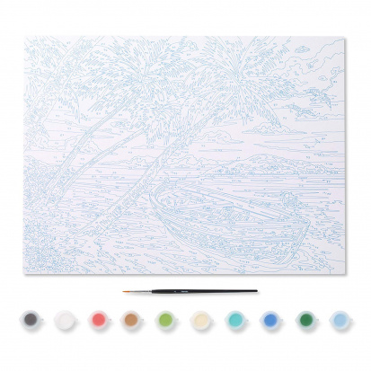 Набор "Рисуем по номерам" рисунок-тропический пляж, акриловые краски