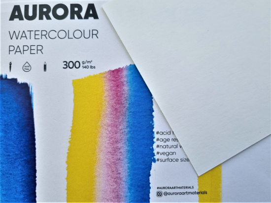 Лист для акварели Aurora Hot pressed (Satin) 54x78см 300 г/м² 100% целлюлоза sela25
