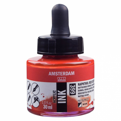 Чернила акриловые Amsterdam, цвет красный нафтоловый тёмный