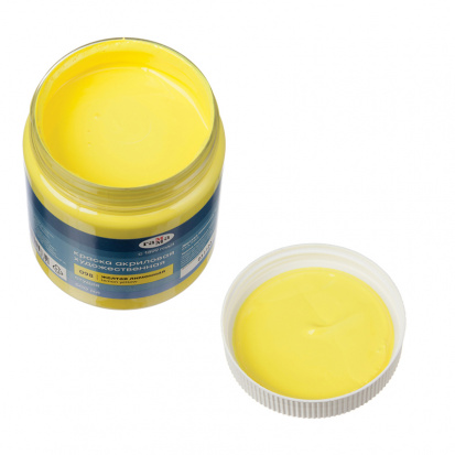 Краска акриловая художественная "Студия", 500мл, банка, желтая лимонная