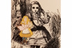 Значок эмалированный, "Алиса с поросенком"