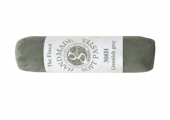 Пастель сухая мягкая круглая ручной работы №308, зеленовато-серый