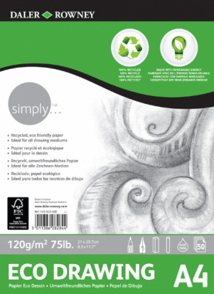 Альбом для рисования Daler Rowney "Simply",Eco 120 г/м2 50 листов А4 