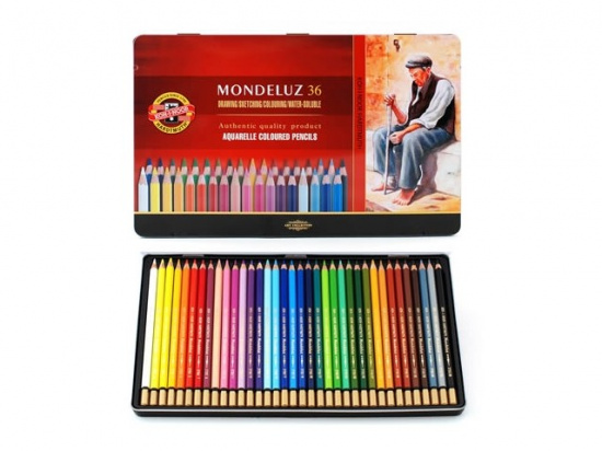 Набор акварельных карандашей "Mondeluz" 36 цв. в металле 