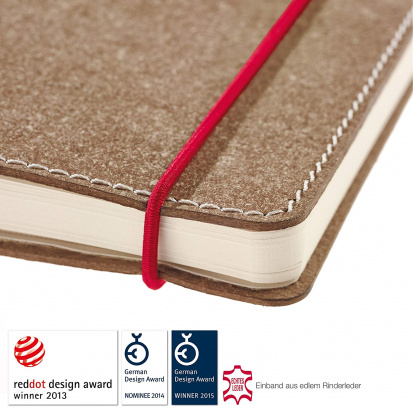 Блокнот "senseBook" Red Rubber L, 20x28см, линейка на резинке обл. композиционная кожа