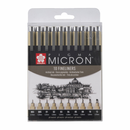 Набор капиллярных ручек "Pigma Micron", 10шт, Черный