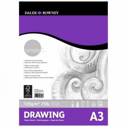 Альбом для рисования Daler Rowney "Simply",120 г/м2 50 листов А3 