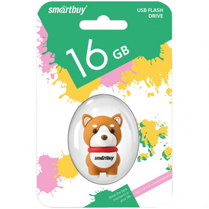 Память "Wild series" Собачка Акита 16GB, USB 2.0 Flash Drive