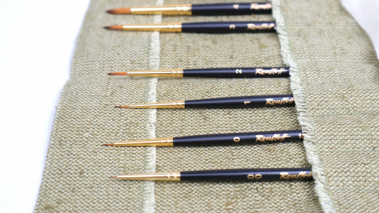 Набор кистей имит. колонка 1S15, №00, №0, №1, №2, №3, №4, №5 в тк. пенале