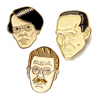 Значки эмалированные "Писатели", 3шт sela25