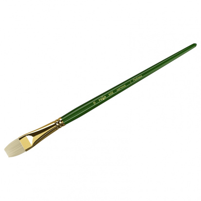 Кисть художественная "Пейзаж", щетина, плоская удлиненная, длинная ручка №12 Кисть художественная "Пейзаж", щетина, плоская удлиненная, длинная ручка №12