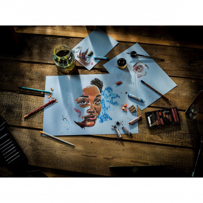 Склейка для пастели "Rembrandt", 180г/м2, A3, 50л, синие тона