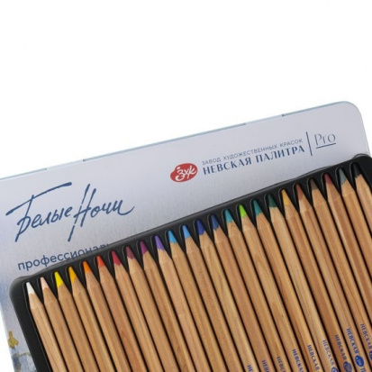 Набор акварельных карандашей "Белые Ночи", 24 цвета, в жестяном пенале