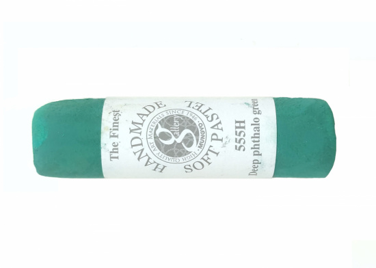 Пастель сухая мягкая круглая ручной работы №555, глубокий фталовый зеленый