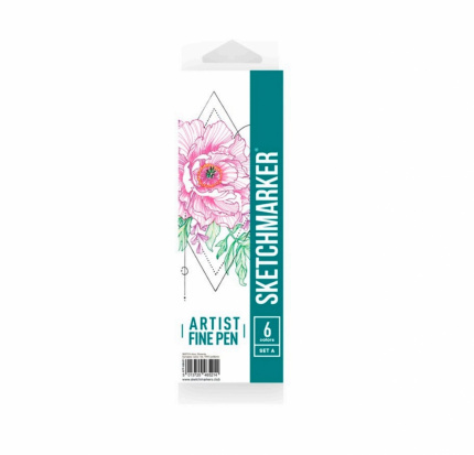 Набор капиллярных ручек Sketchmarker Artist fine pen Basic 1 6цв