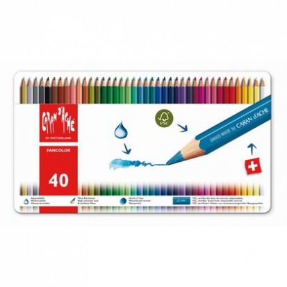 Набор акварельных карандашей, "Fancolor", 40цв, металл