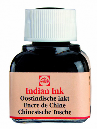 Тушь Talens Indian Ink, 11мл, чёрный цвет