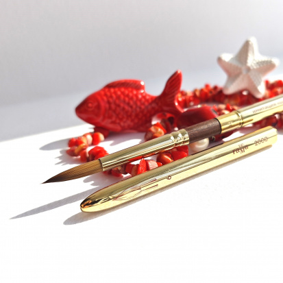 Кисть художественная "Классика", им. колонка, двухстороняя  круглая, №3 и №6, складная ручка