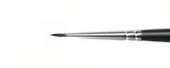 Кисть белка круглая, короткая черная, матовая, фигурная ручка "141F" №1 для акварели