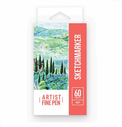 Набор капиллярных ручек Sketchmarker Artist fine pen 60цв