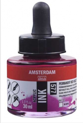 Чернила акриловые Amsterdam, цвет красно-фиолетовый светлый устойчивый