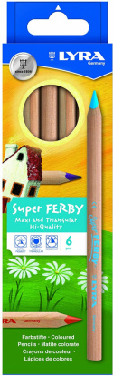 УЦЕНКА Цветные карандаши "LYRA FERBY NATURE", 6цв, натуральное дерево