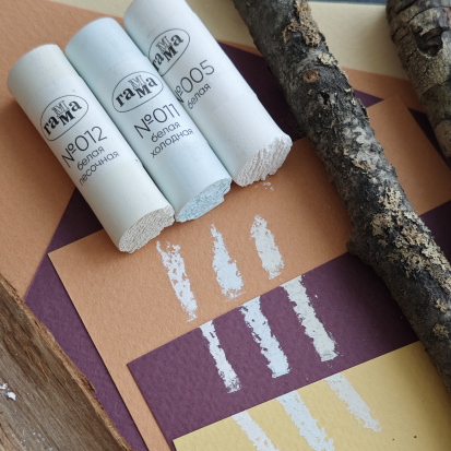 Пастель художественная, 3 белых оттенка