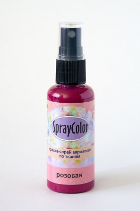 Краска-спрей акриловая по тканям, 50мл, розовая 