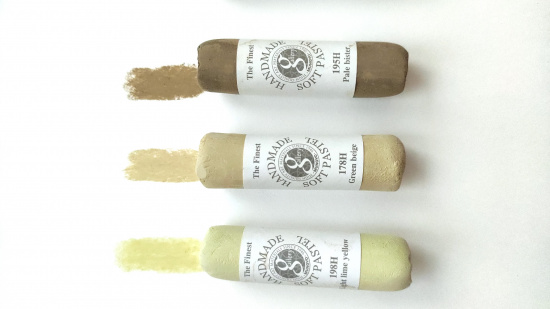 Пастель сухая мягкая круглая ручной работы №195, бледный бистр