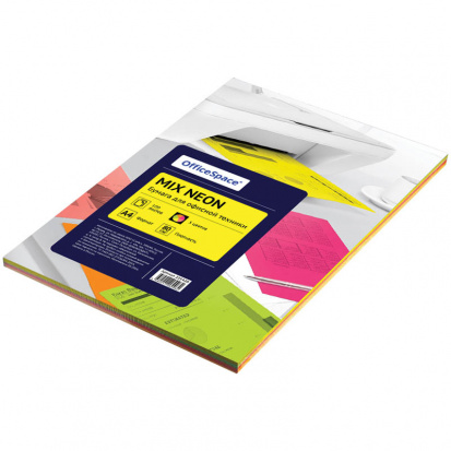 Бумага цветная neon mix А4, 80г/м2, 100л. (5 цветов)
